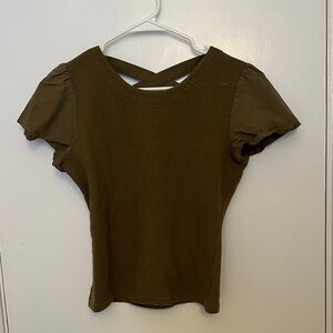 Anthropologie Brown Cross-Back Blouse